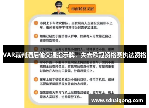 VAR裁判酒后偷交通指示牌，失去欧冠资格赛执法资格